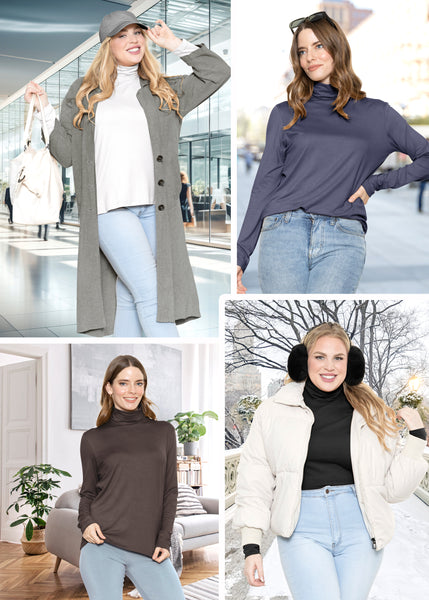 Women's and Plus Relaxed Turtleneck | Small to 5X
