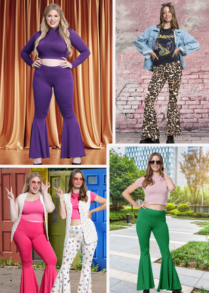 Women's Plus Size Oh So Soft Pull On Stretchy Bell Bottom Flare Pants | Small to 5X