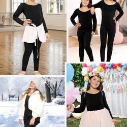 Teamwear Girl's Cotton Tank LONG SLEEVE Unitard |Youth  Size 4 to 16