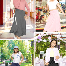 Girls A-Line Midi Skirt with Built-in Shorts | Youth Size 4 to 16