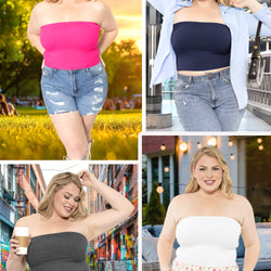 Women's Regular and Plus Size Crop Tube Top | X-Large to 5X