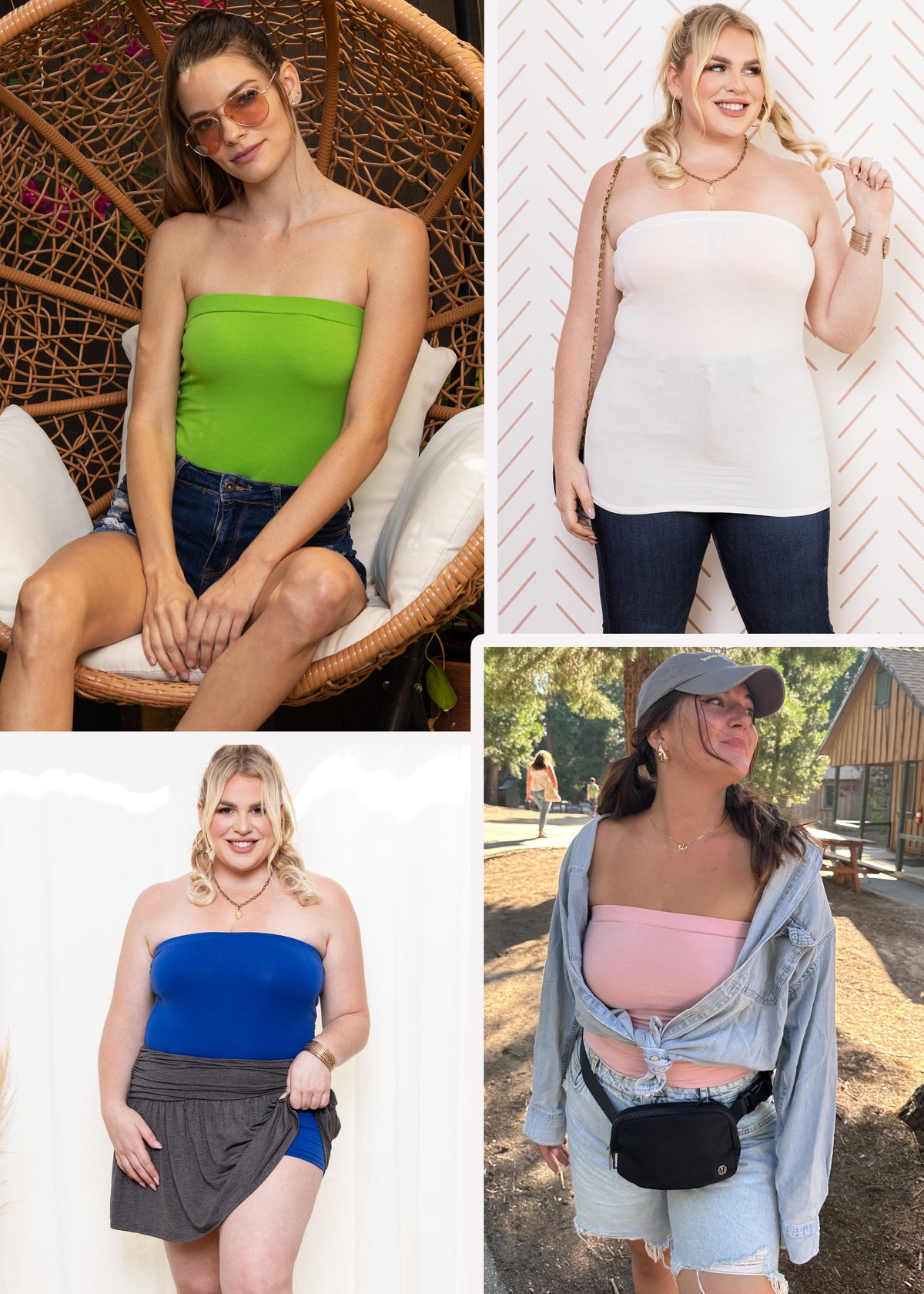 Women's & Plus Long Length Tube Top | Medium to Large