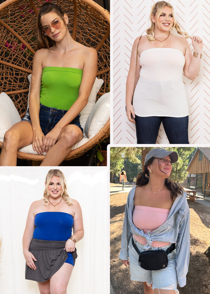 Women's & Plus Long Length Tube Top | Medium to Large