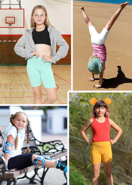 Girl's Cotton Biker Shorts | Youth Size 4 to 16