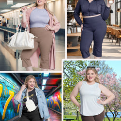 Women Plus Size High Waist Knee Length Cotton Bootcut Yoga Pants | X-Large to 5X