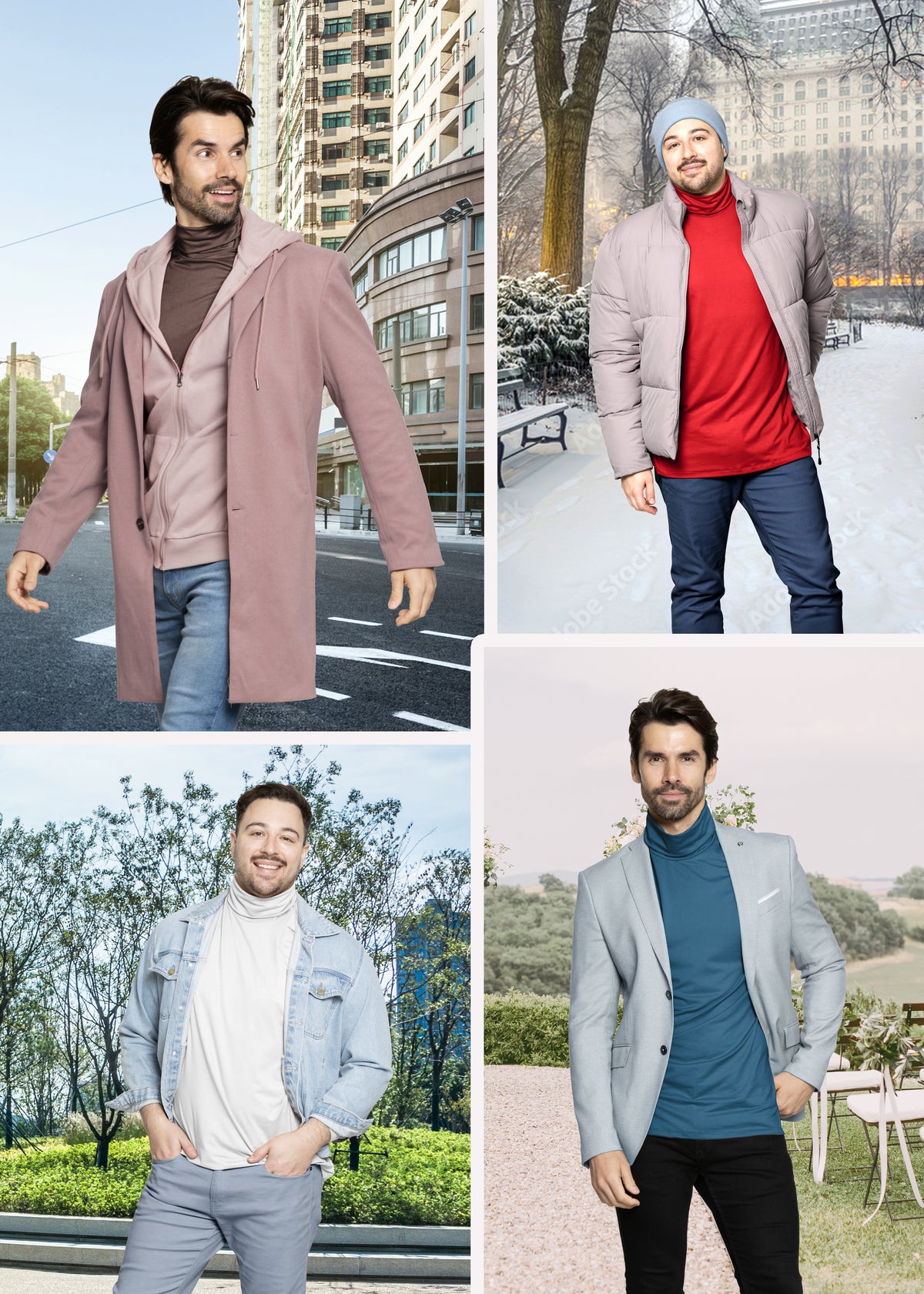 Mens Oh So Soft Luxe Long Sleeve Stretch Turtleneck | Small to 5X