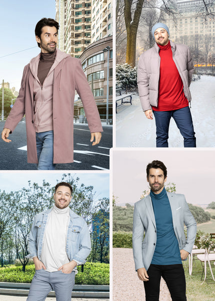 Mens Oh So Soft Luxe Long Sleeve Stretch Turtleneck | Small to 5X