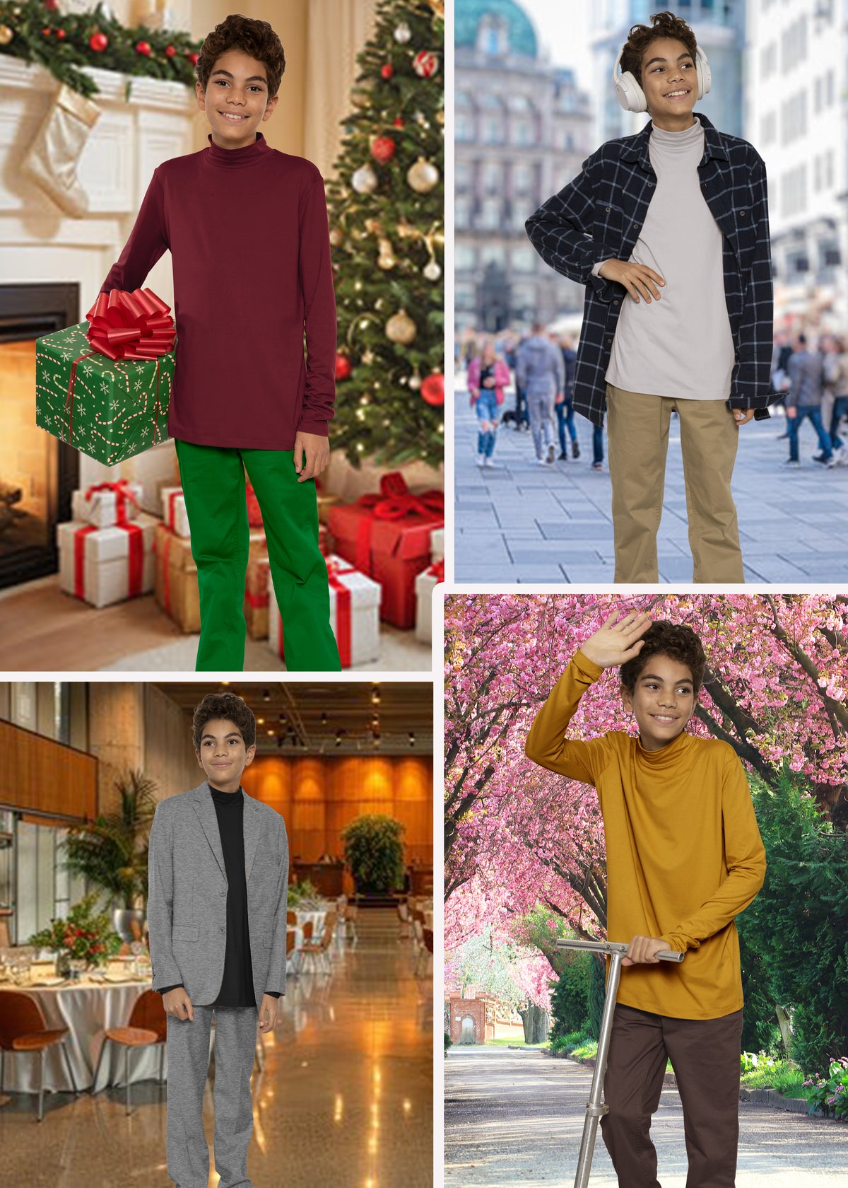 Youth Boy's Oh So Soft Long Sleeve Mock Neck Top | 4 to 16