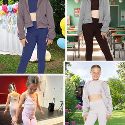 Girls Cotton Stretch High Waisted Leggings | Youth Size 4 to 14