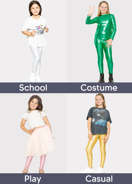Girl's Metallic Mystique Leggings | Youth Size 2 to 16