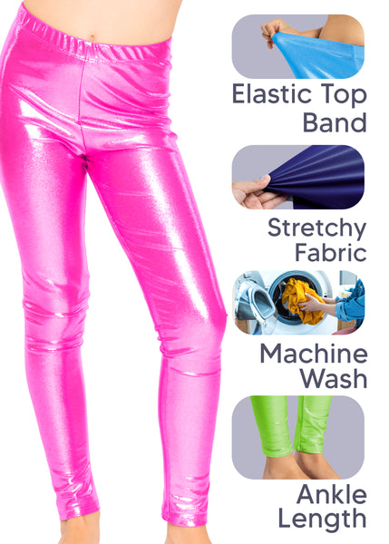 Girl's Metallic Mystique Leggings | Youth Size 2 to 16