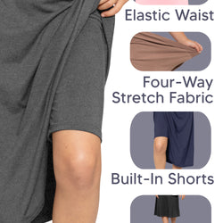 Girls A-Line Midi Skirt with Built-in Shorts | Youth Size 4 to 16