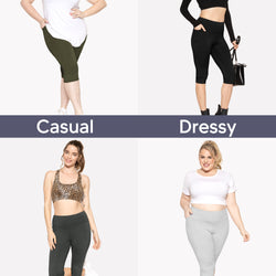 Women and Plus Size High Waist Knee Length Leggings with Pocket | Small to 5X