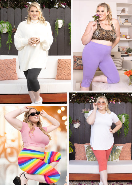 Women's and Plus Size Oh So Soft Knee Length Leggings |Small to 3X