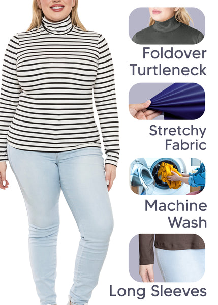 Women's and Plus Regular Turtleneck | Small to 5X