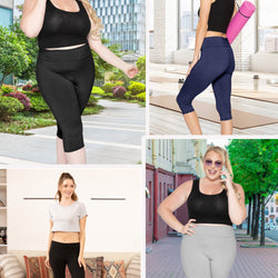 Women's and Plus Foldover Oh So Soft Knee-Length Leggings | Small to 3X