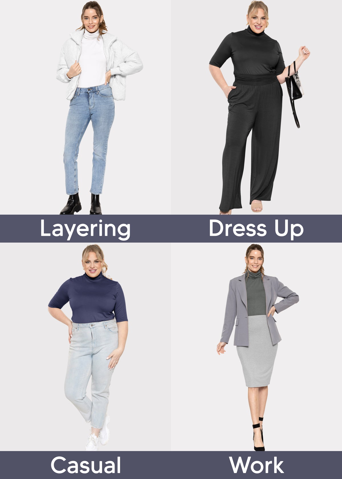 Women's Plus Size Warm Short Sleeve Turtleneck Top | Ultra Soft | X-Large to 5X