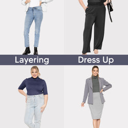 Women's Plus Size Warm Short Sleeve Turtleneck Top | Ultra Soft | X-Large to 5X