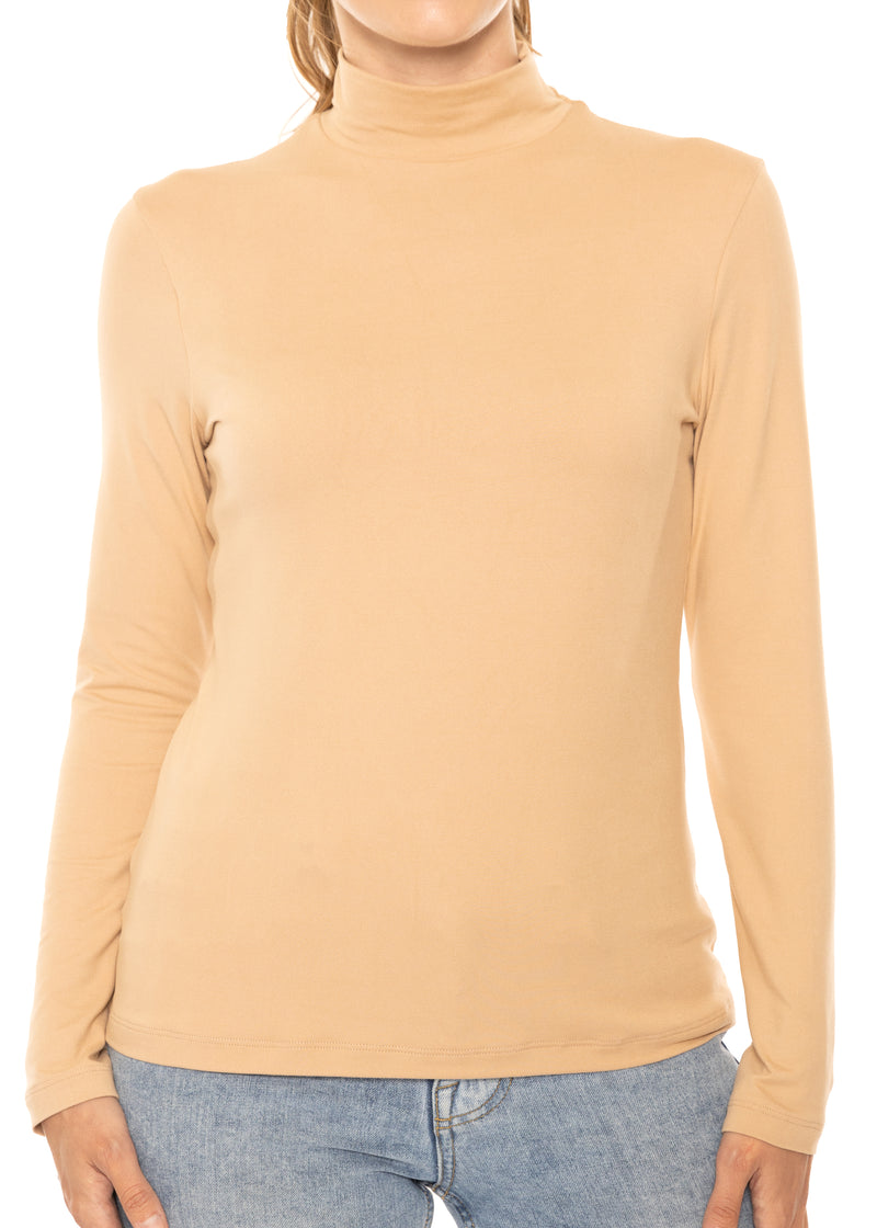 Oh So Soft Long Sleeve Mock Turtle Neck Top