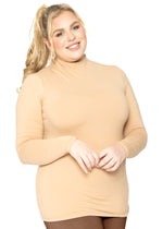 Plus Size Oh So Soft Classic Fit Long Sleeve Mock Neck Top
