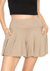 Women's Junior and Plus Size Flowy Skort Wide Leg Shorts (Skirt / Shorts) with Pockets