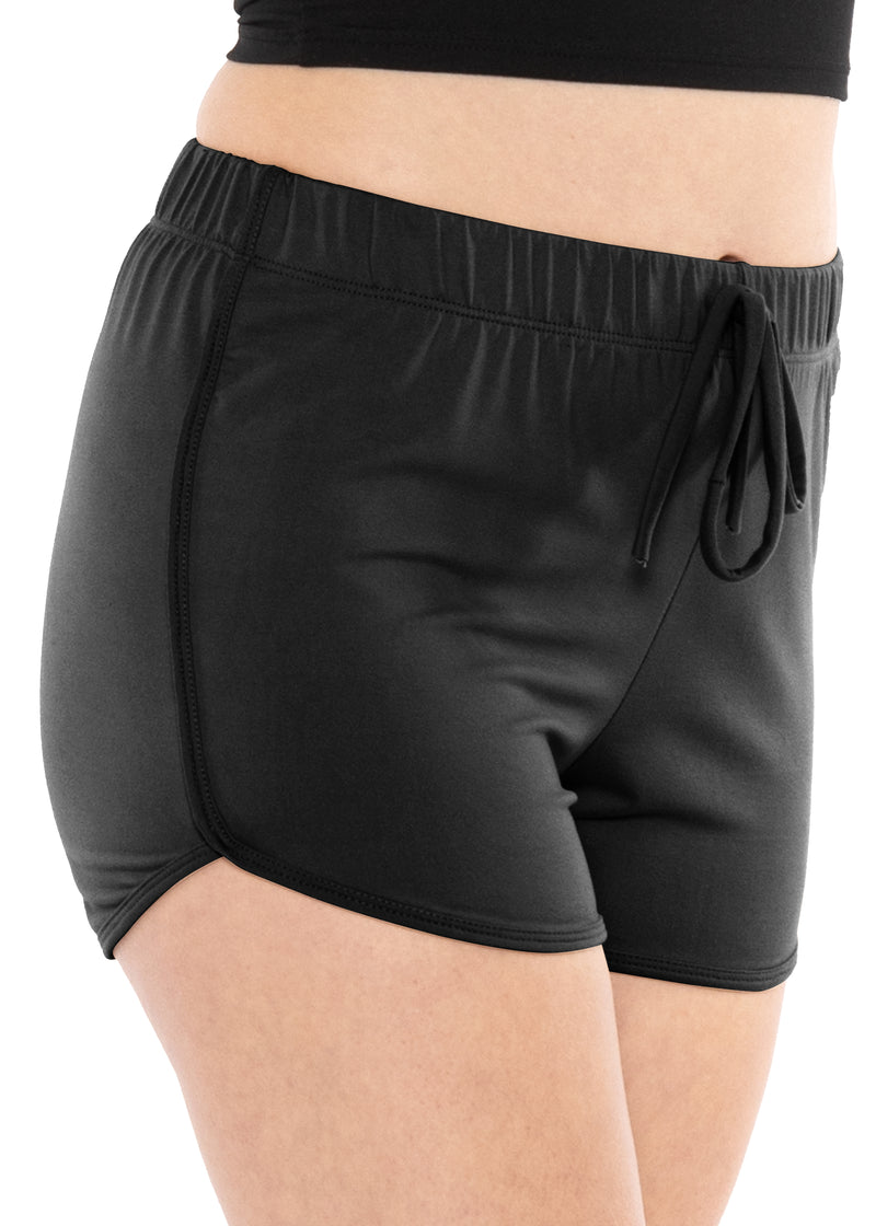 Oh So Soft Faux Drawstring Dolphin Hem Shorts