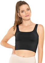 Square Neck Crop Sleeveless Light Basic Longline Tank Top