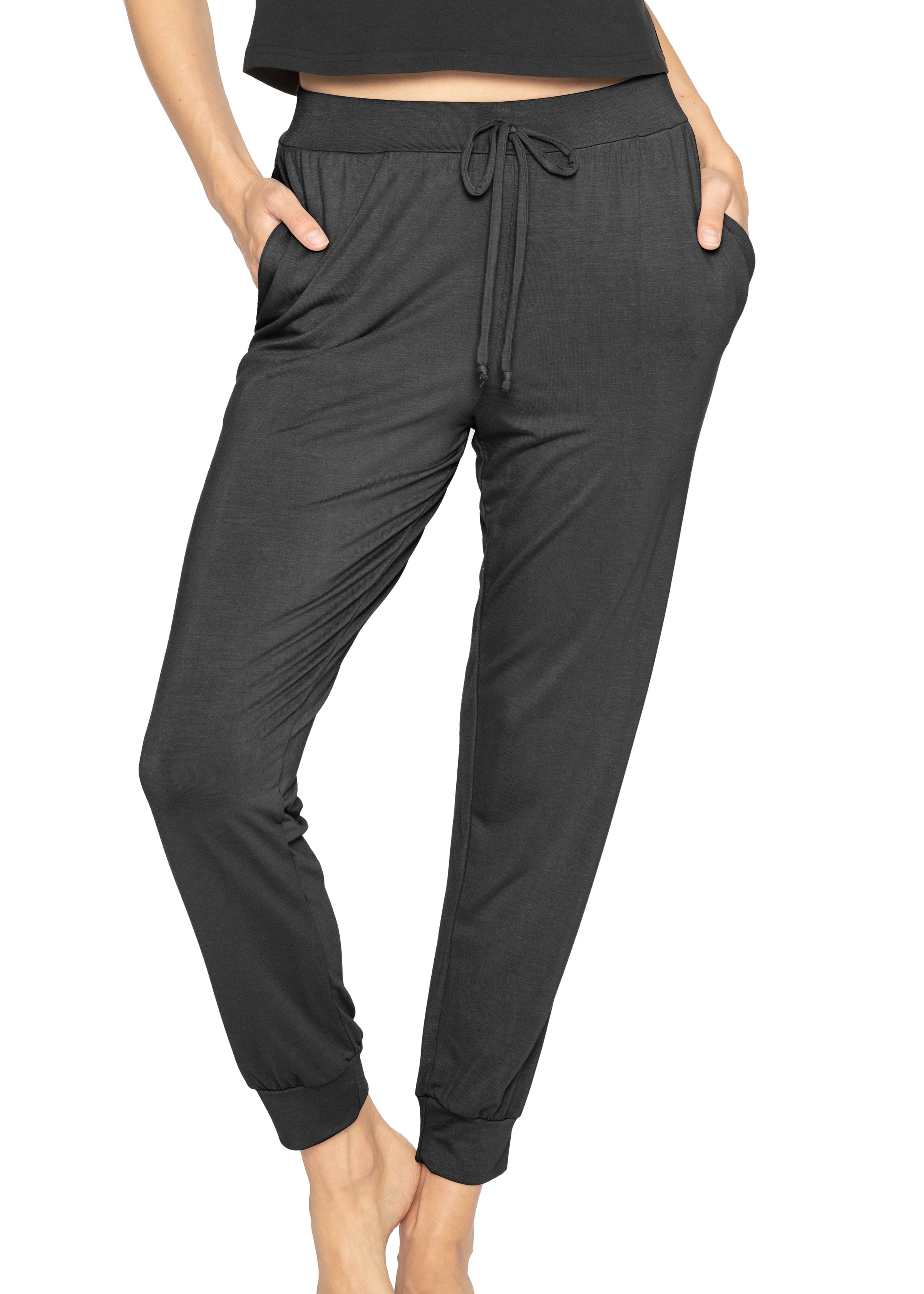 Women's Premium Stretch Modal Cuff Joggers Pants with Pockets – Stretch Is  Comfort