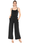 Oh So Soft Wide Leg Camisole Elastic Waist Jumpsuit with Pockets