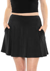 Premium Stretch Rayon Skater Skirt with Pockets