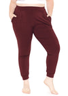 Plus Comfy Boho Cuffed Pleated Yoga Lounge Joggers Pants