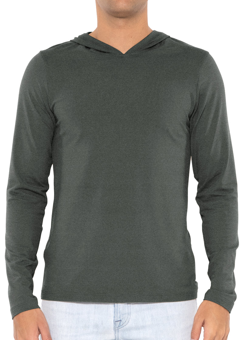 Men's Oh So Soft Luxe Long Sleeve Stretch Tee Shirt Hoodie