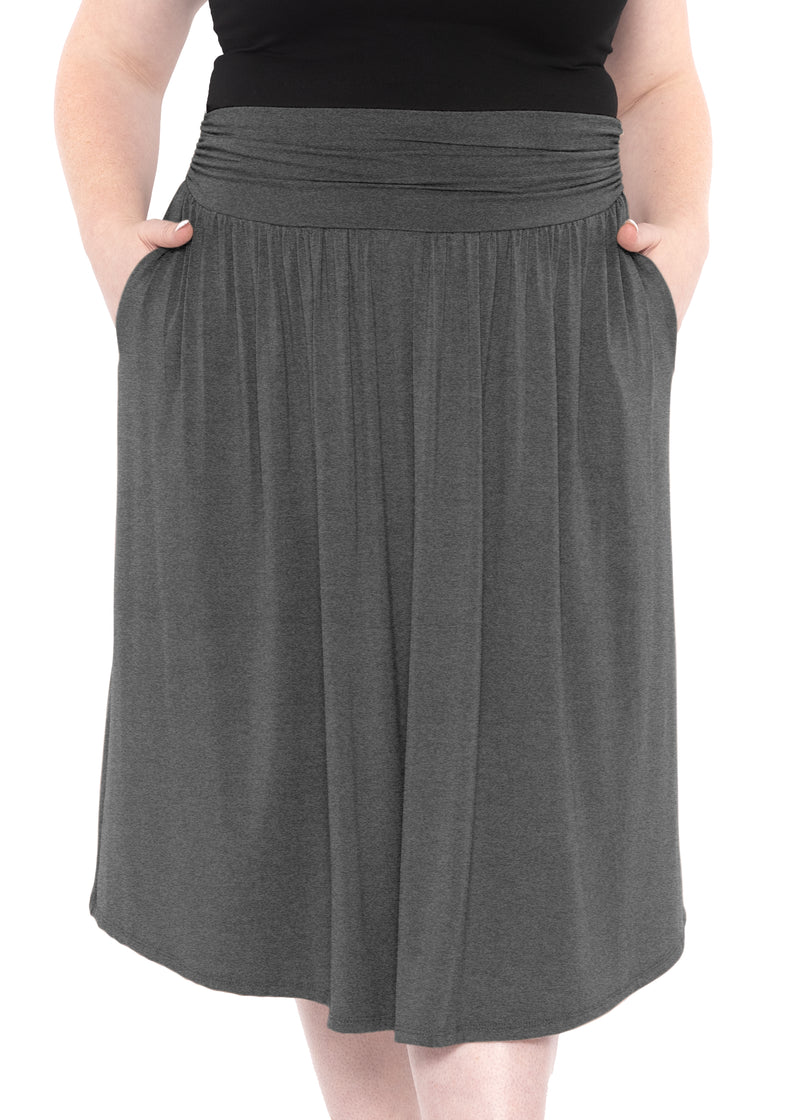 Stretch Is Comfort Women’s Rounded Midi Pocket Skirt