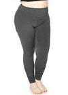 Plus Oh So Soft High Waist Stretch Leggings with Ruched Ankle Detail