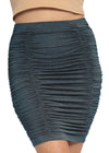 Premium Stretch Ruched Pencil Knee Length Skirt