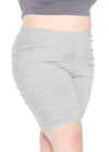 Women's Plus Side Ruched Biker Shorts | X-Large- 5X