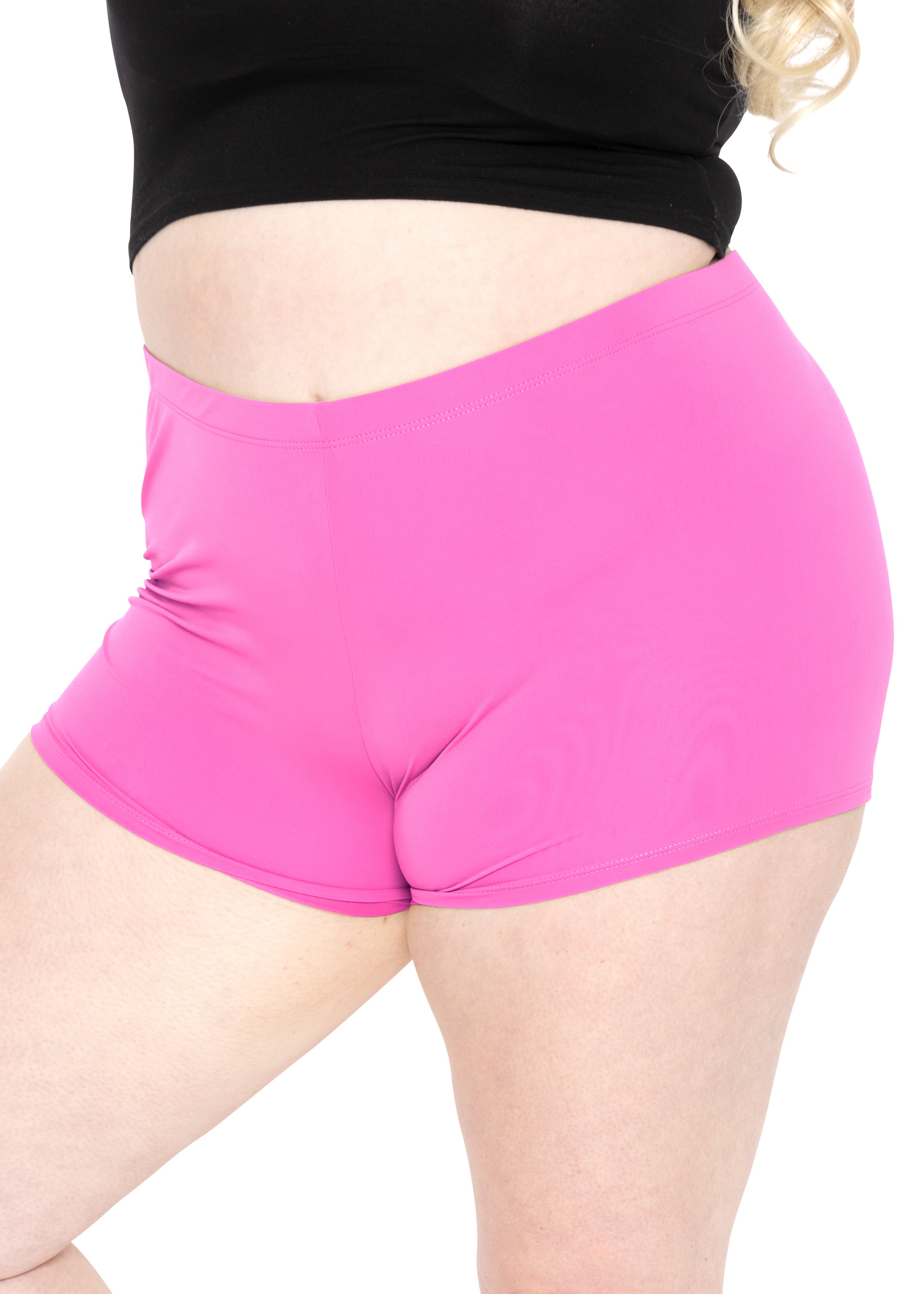 Stretch is Comfort Women's Plus Size NYLON Stretch Booty Shorts – Stretch  Is Comfort