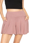 Women's Junior and Plus Size Flowy Skort Wide Leg Shorts (Skirt / Shorts) with Pockets