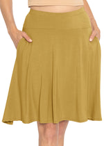 Women's Regular and Plus Size A-Line Skirt with Pockets