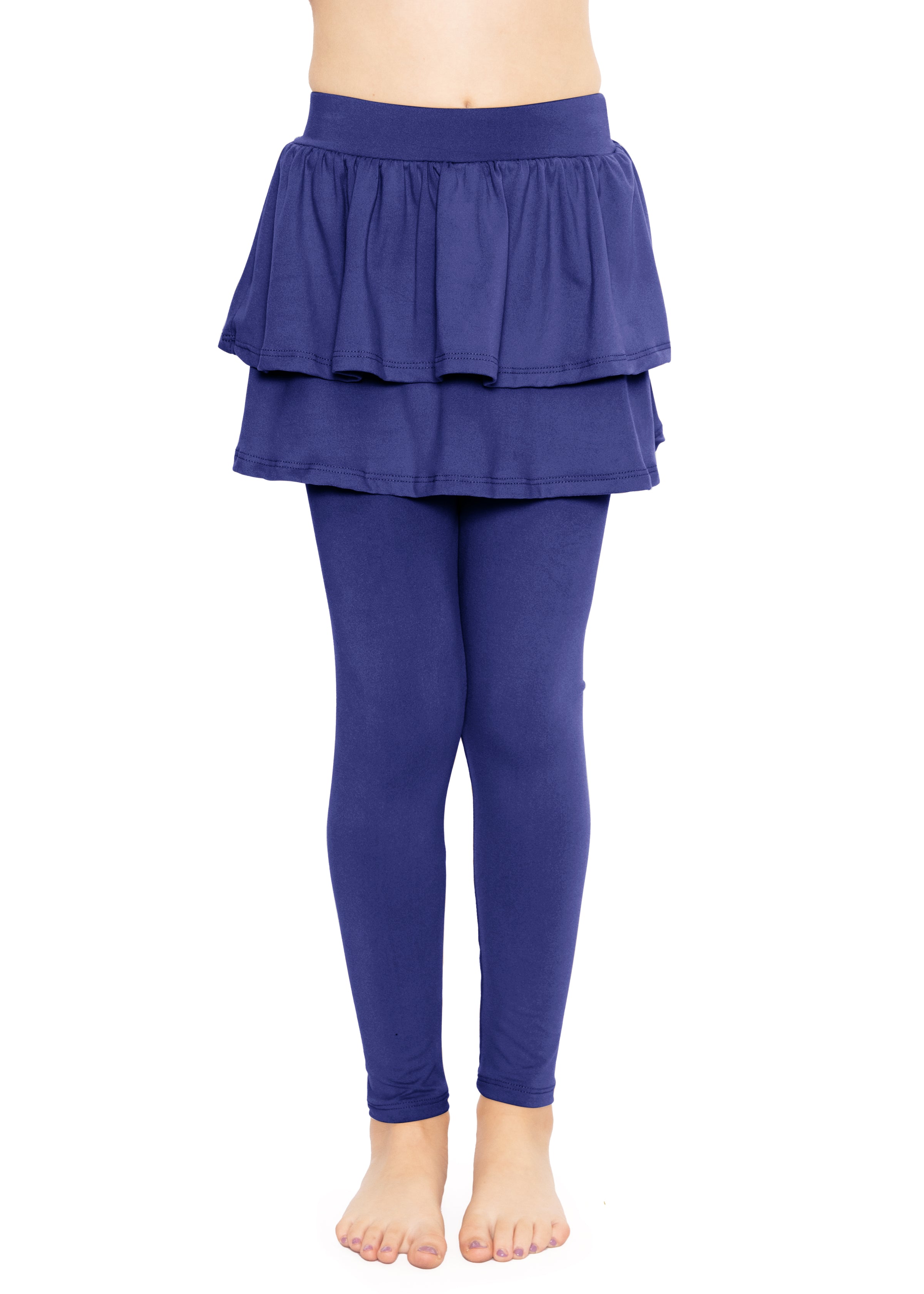 Snug-Fit High Rise Active Skirt with Attached Tights in Teal Blue