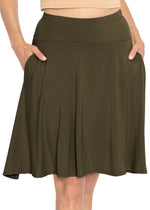 Women's Regular and Plus Size A-Line Skirt with Pockets