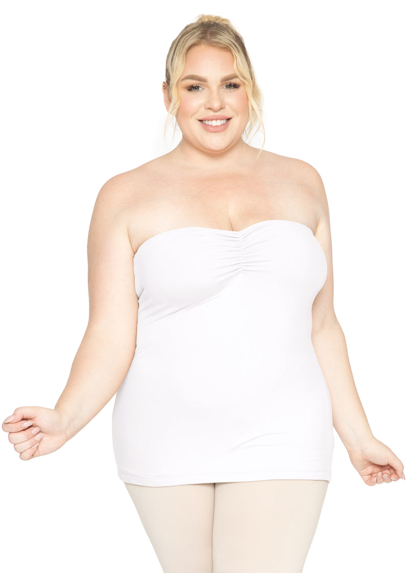 Plus size hot sale white tube top