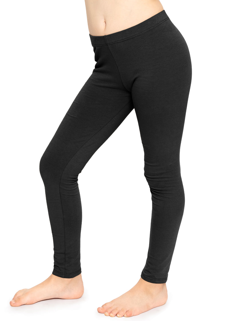 AND girl Kids Black Cotton Tapered Fit Leggings