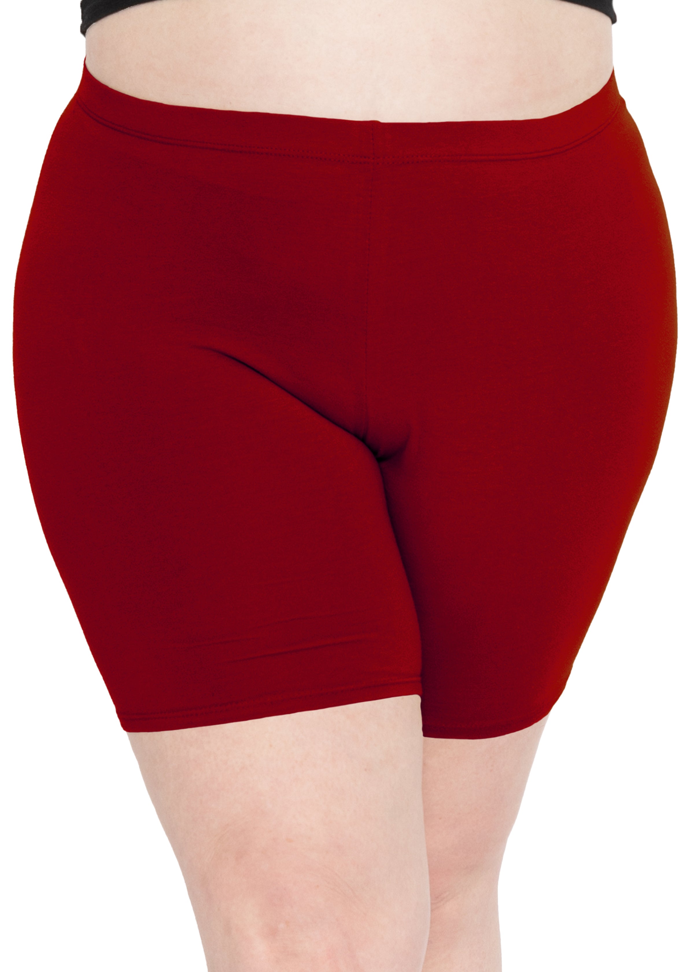 Red biker shorts plus size sale