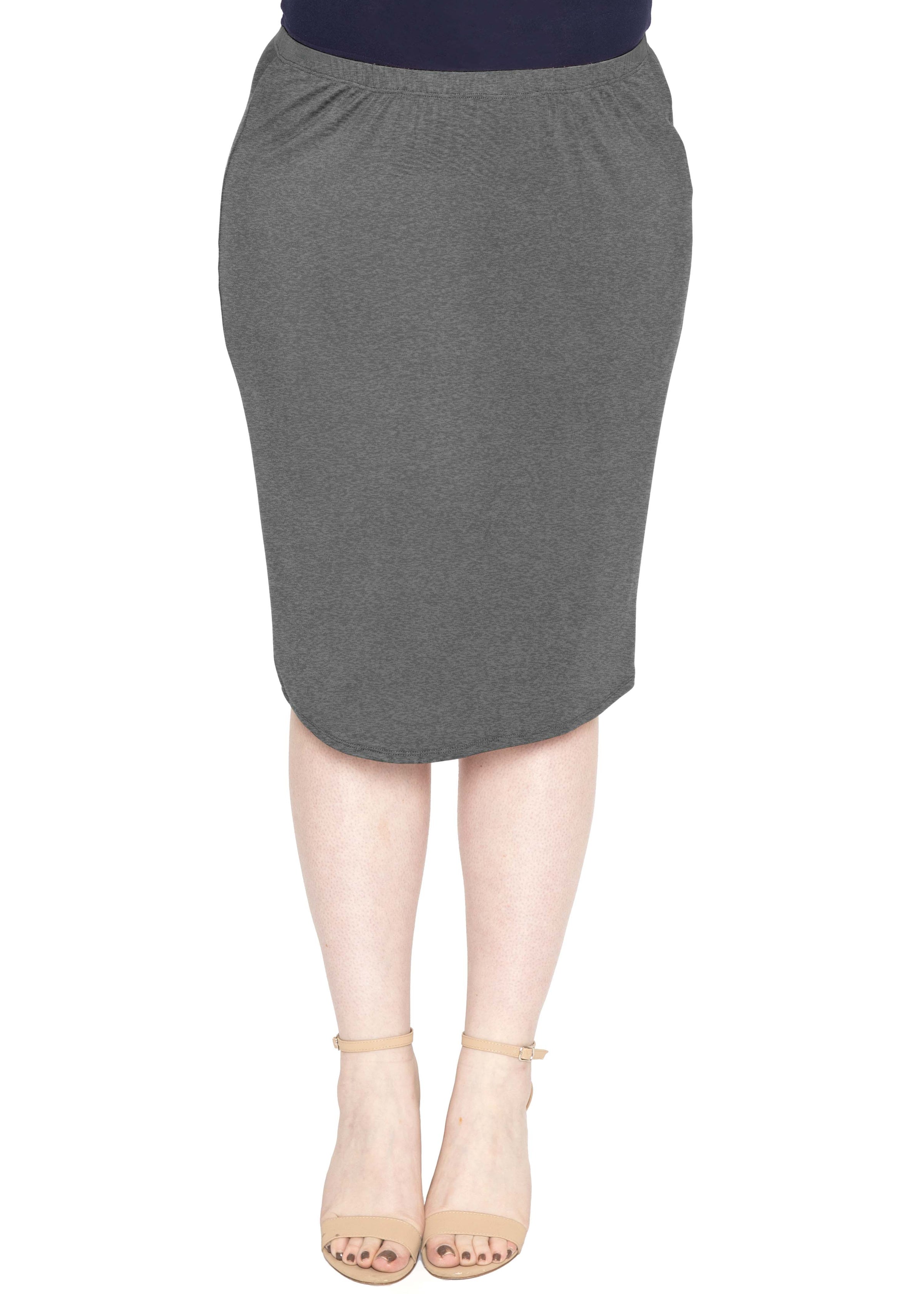 Plus size store long gray skirt