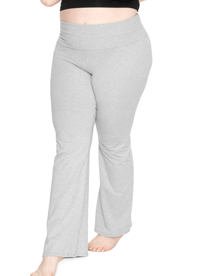  Stretch Is Comfort Womens Foldover Plus Size Yoga Pants All  Charcoal Gray 2X