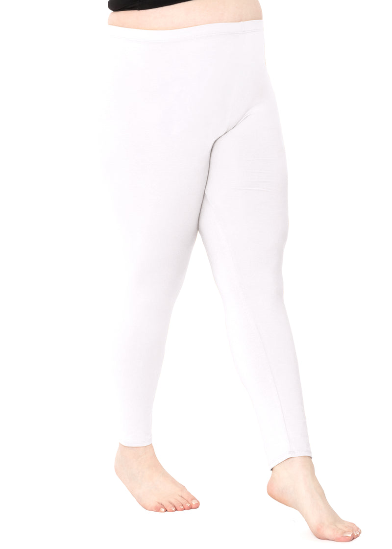 Women's Plus Size 1 Waistband Solid Peach Skin Leggings. - 1 Elastic  Waistband - Full-Length - Inseam approximately 28 - One size fits most plus  16-20 - 92% Polyester / 8% Spandex, 7300939