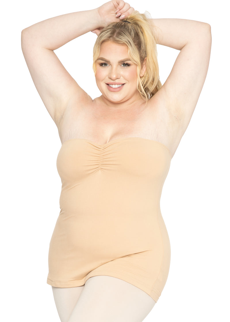 Plus Oh So Soft Ruched Bust Strapless Long Tube Top