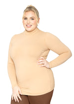 Plus Size Oh So Soft Classic Fit Long Sleeve Mock Neck Top