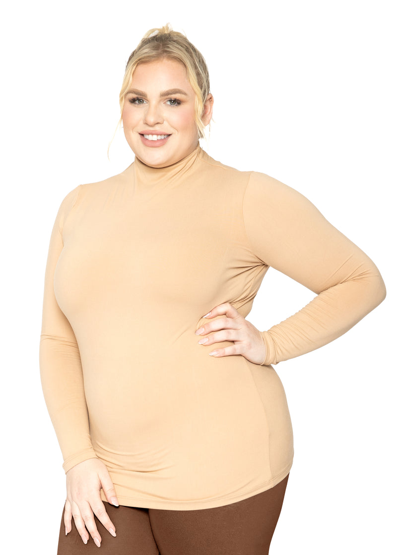 Plus Size Oh So Soft Classic Fit Long Sleeve Mock Neck Top – Stretch Is  Comfort